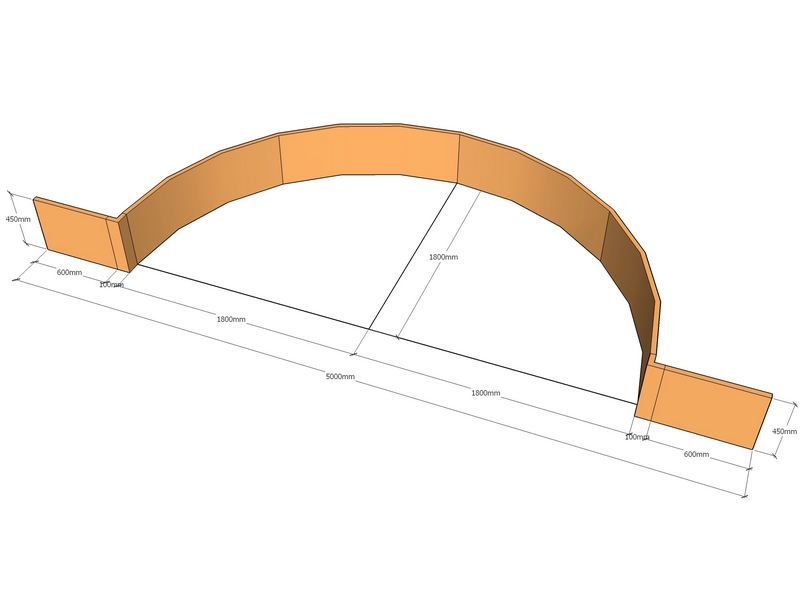 corten curved retaining wall layout