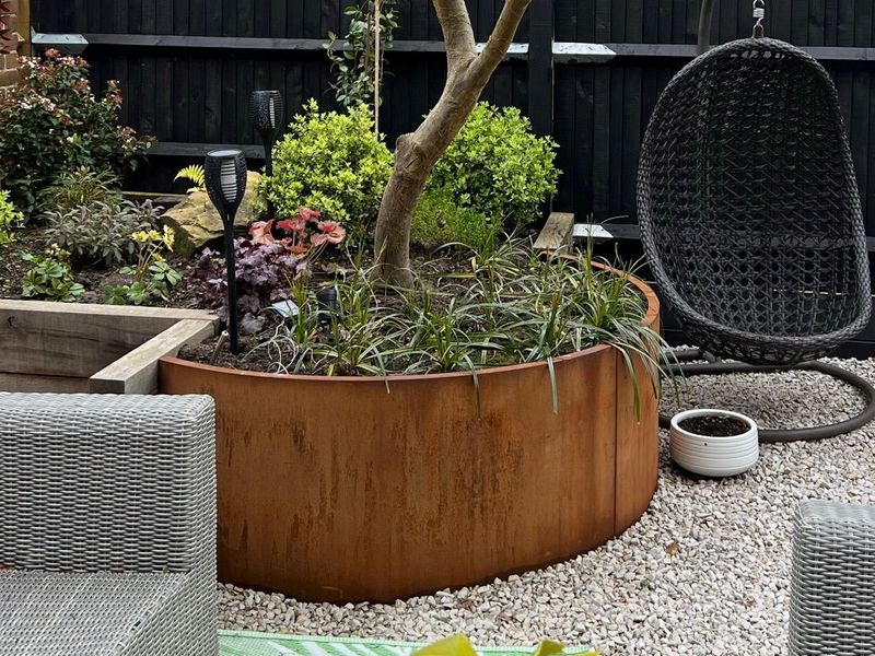 corten half circle planter kitset 24" tall