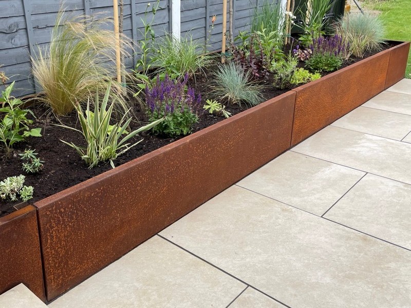 corten retaining wall 18' tall