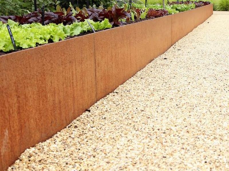 30" tall corten retaining wall example