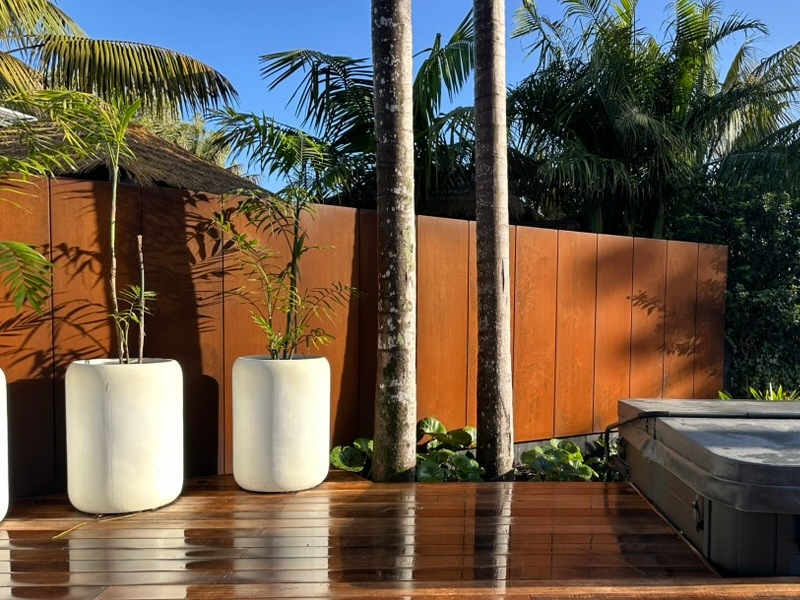 corten fence panels 6' x 2'