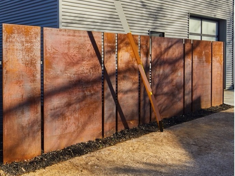 corten fence panels of different widths