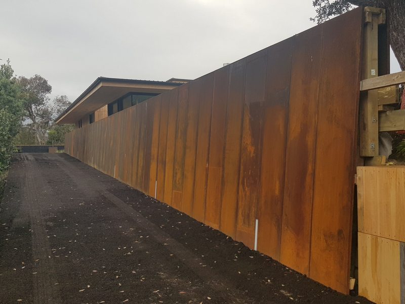 corten vertical fence panels