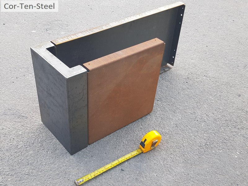 square end capping for corten retaining wall